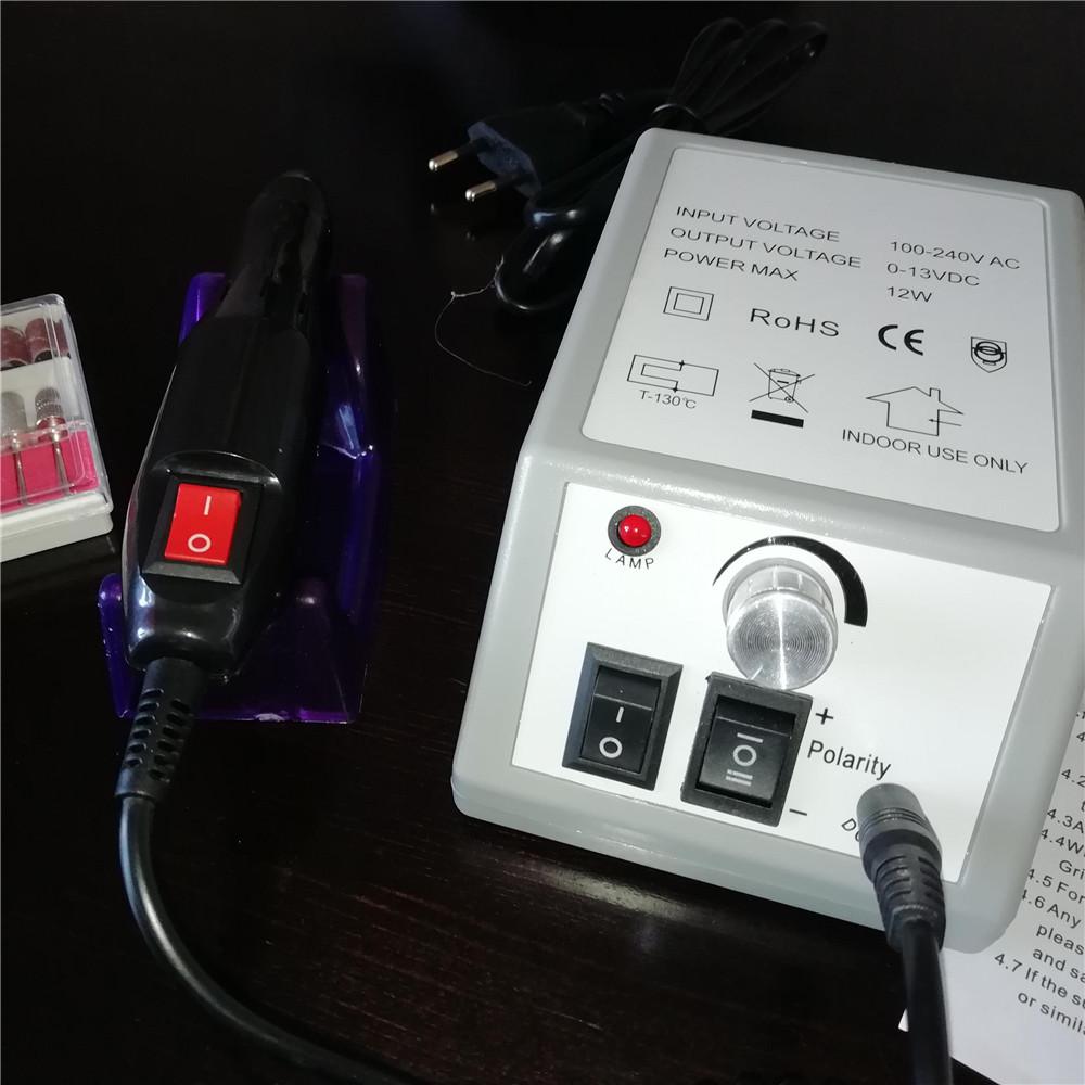 Profesionální elektrická vrtačka na manikúru Sada pilníku Sada Šedého pera na nehty s EU zástrčkou 100-240V