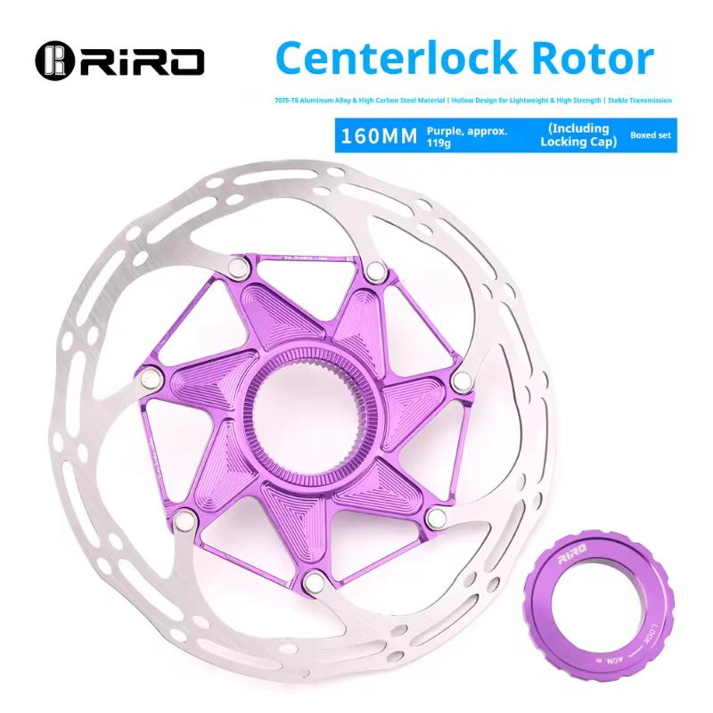 RIRO Bicycle Center Lock Rotor 140mm/160mm Hollow Heat Dissipation Wind Breaking for Road Mountain Bike Disc Brake Accessories