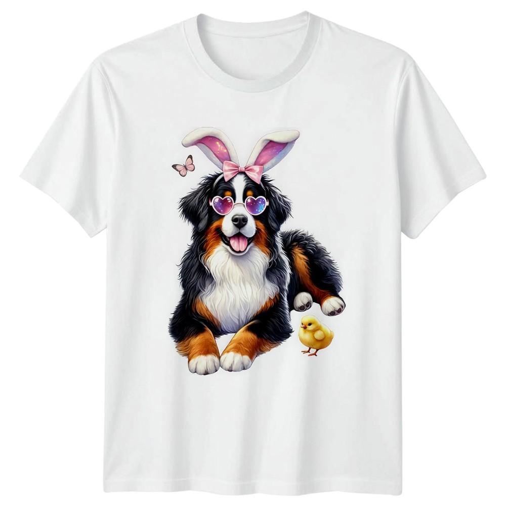 Bernese Mountain Dog Puppy Wearing Bunny Unisexs TShirt Bernese Dog Lover Easter S