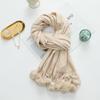 Cashmere Wool Scarf Women's Autumn and Winter High End Solid Color Ball Scarf Versatile Shawl Wool Ball Imitation Cashmere Scarf