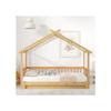 Lit cabane extensible, lit de maison, lit d'enfant, lit de jour, lit simple et double, bois massif pur, naturel (200x90cm)