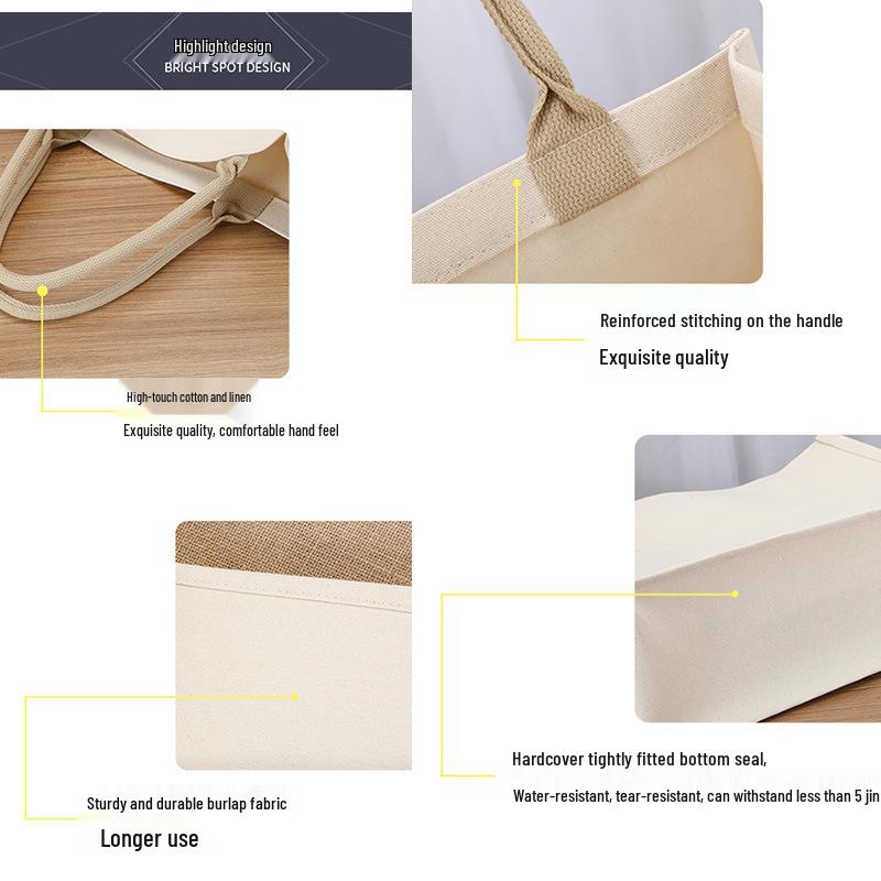 In-Stock 3D Splash Ink Canvas Tote Bag - DIY Handheld High-End Feel