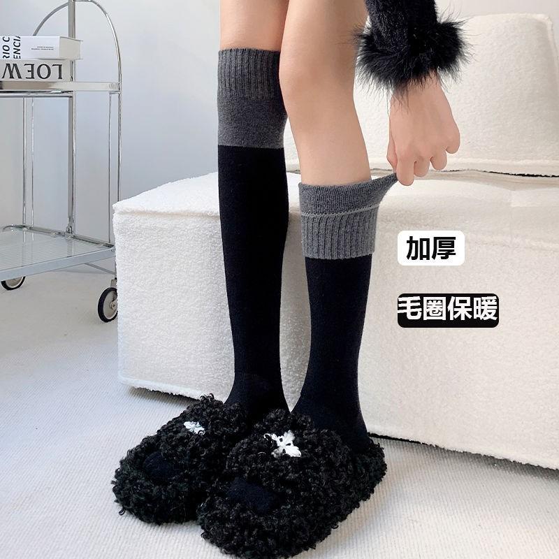 Knee Socks Women'S Autumn And Winter Japanese Jk High Tube Calf Stockings Thickened Terry Warm Long Socks Women'S Tide Wholesale