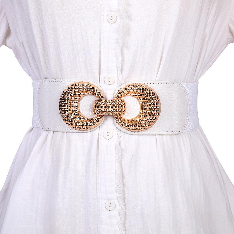 Fashion Ladies Elastic Wide Waist Seal Down Jacket Casual Elastic Belt Sweater Decorative Belt