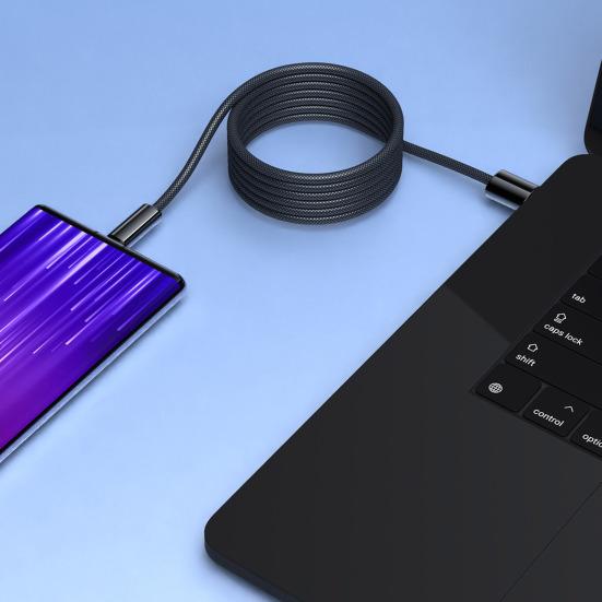 Magnetic Data Cable Braid USB C Cable Retractable Fast Charging Cable for IPhone Laptop Car Charger Travel
