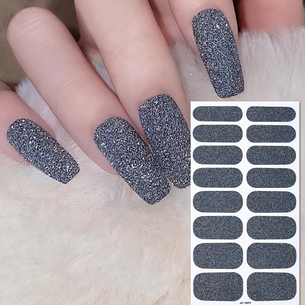 8 Nägel vollständig umwickelte Nagellackstreifen, rosa Nagelblitz selbstklebender Gel-Nagelsticker, geeignet für Damen Heim-DIY Selbstgebrauch Nagelprodukte Nagelset