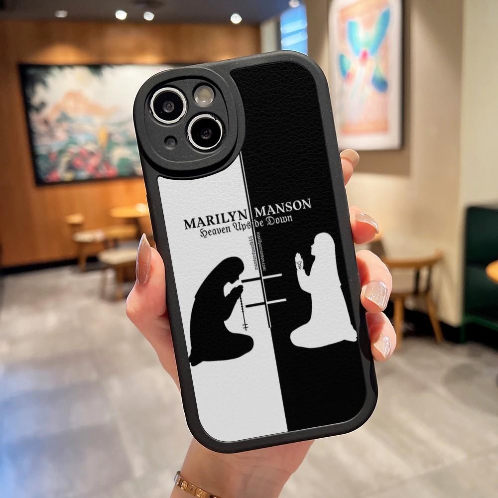 Marilyn Manson Phone Case For Apple iPhone 18 14 Pro Max11 13 trend of thought 12 Mini X Xr Xs 8 Puls Se Lambskin Silicone Cover
