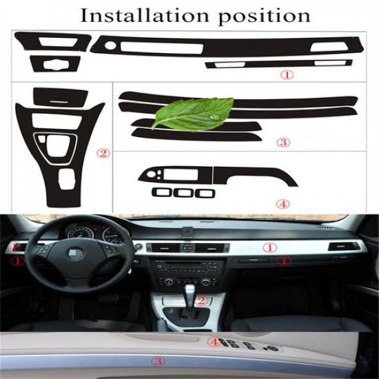 

5D Car Interior Glossy Carbon Fiber Wrap Trim Protector Sticker For BMW E90 E92