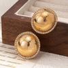Diamond Round Smooth Stud Earrings Simple Atmosphere Earrings Design Sense Personality Light Luxury Earrings
