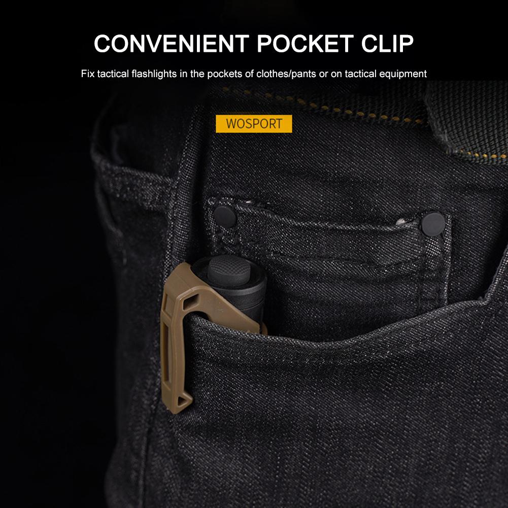 Flashlight Pocket Clip Multifunction Tactical Flashlight Holder Nylon Lamp Fixing Bracket Tactical Equipment Accessories