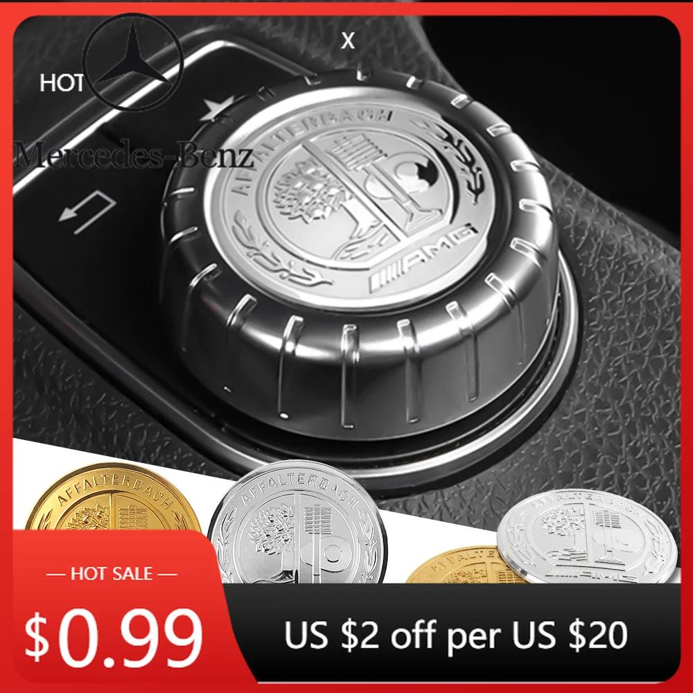 Car Sticker 3D Aluminum Car One-touch Start Cover Ignition Device Button Decoration Sticker For Mercedes Benz AFFALTERBACH AMG B