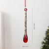 Wine Red Semi-Transparent Christmas Wreath Bow Bell Ornament