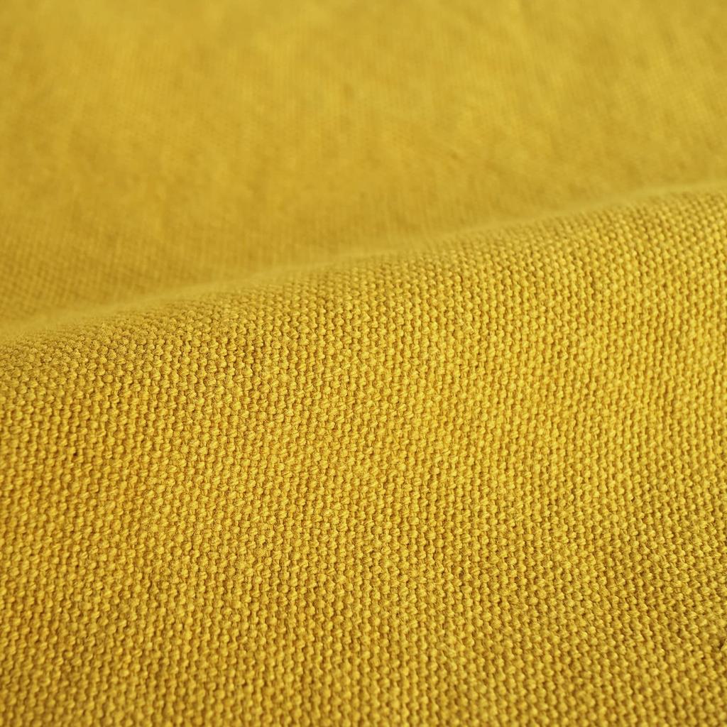 Quarter Report Cotton Japanese 8 Canvas Cushion Age 45 x Vintage Zipper Closure in 100% No. Cover, Mustard, Approx. 45cm, Finish, [Made Japan]
