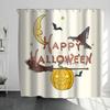 Horrific Shower Curtains Halloween 3D Print Fabric Pastel Waterproof Bathroom Curtain Pumpkin Bat Print Home Decor with Hooks