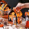 10Pcs Trick or Treat Snack Packaging Box Cartoon Ghost House Cookie Box  Halloween Decoration