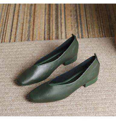 Genuine Leather Multi-color Low-heeled Women's Shoes 2024 Round Toe Flat Bottom Shallow Cut Single Shoe Casual Versatile Loafers