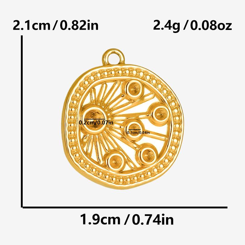 6pcs Real Gold Plated Sun Moon Star Charm Cross Stainless Steel Charms For Jewelry Making Supplies Flower Heart Handmade Pendant