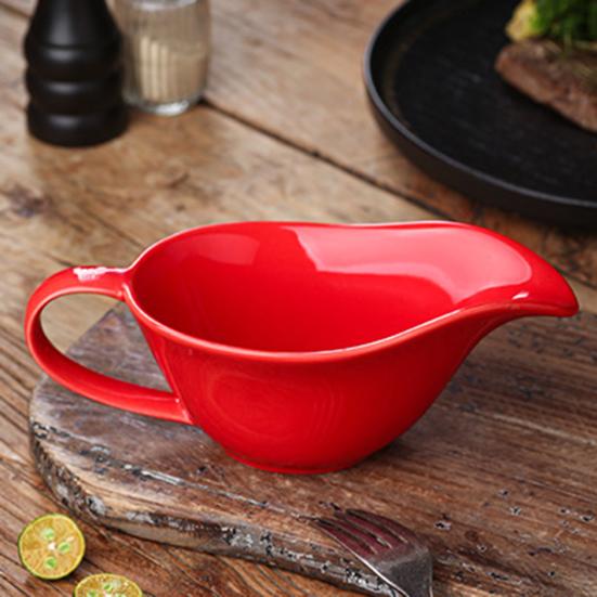 Yousheng Sauce Cup Ceramic Handle Design Dishwasher Safe Wide Spout No Mess Pouring Sauce Serving Pitcher Home Kitchen Decor