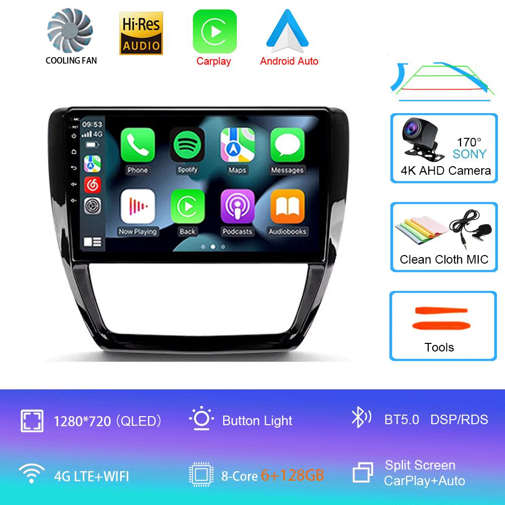 For Volkswagen VW Sagitar Jetta 6 Bora 2011-2018 Car Radio Android 14 Navigation GPS Multimedia Player Stereo WiFi+4G Carplay BT