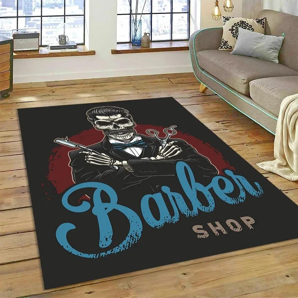 Fashion Barber Shop Series Carpet Hallway Cloakroom Coffee Table Rug Bedroom Home Floor Mat Washable Living Room Decoration