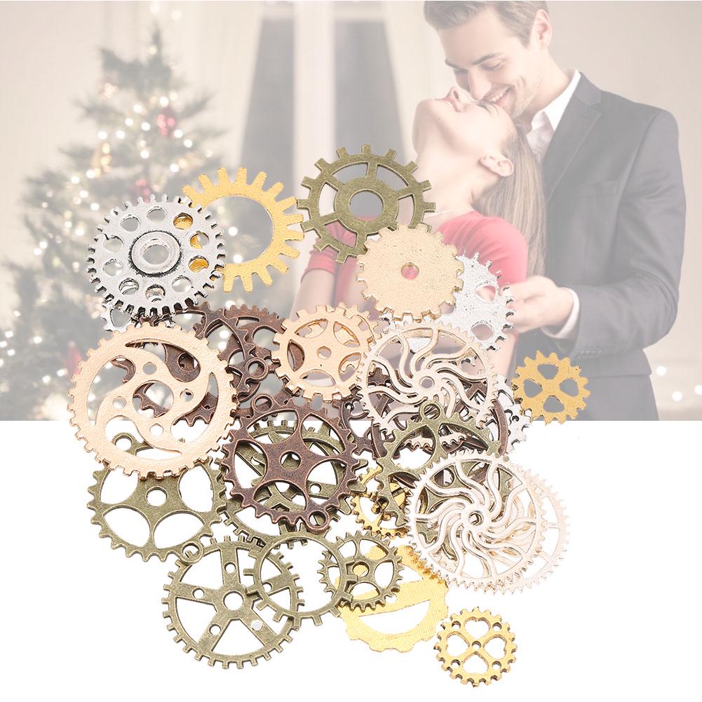 Assorted Antique Vintage Gear Charms Pendants for Jewelry DIY Accessories (Mixed Color)