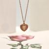 French Retro Lace Cat's Eye Heart Necklace - Versatile Titanium Steel Clavicle Chain for Women