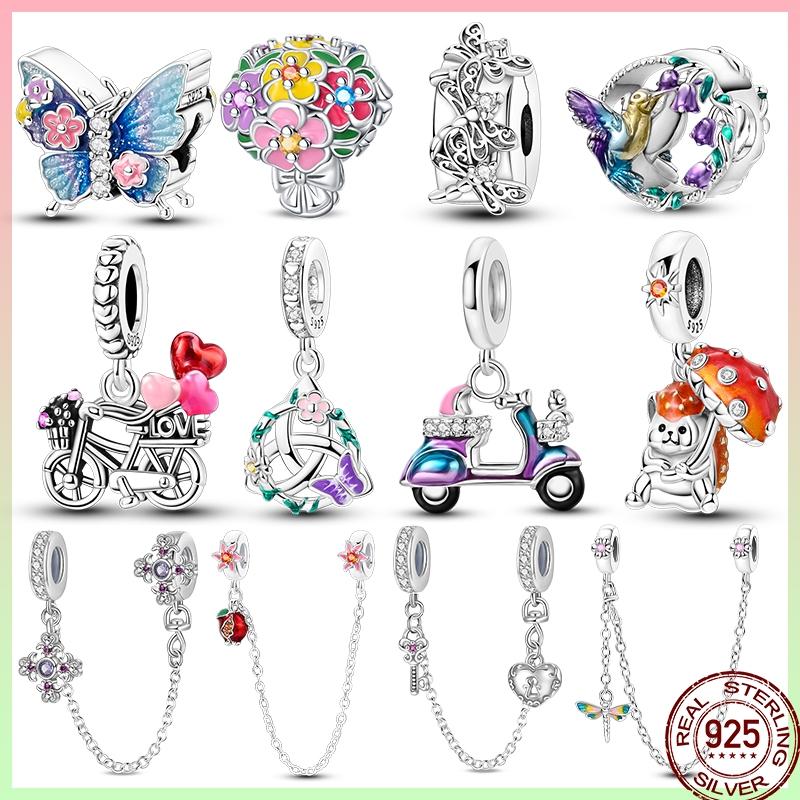 Cuivre Scintillant Zircone Sortie Printanière Série Moto Breloques Perles Ajustement Parfait Pan Bracelet Original à Breloques