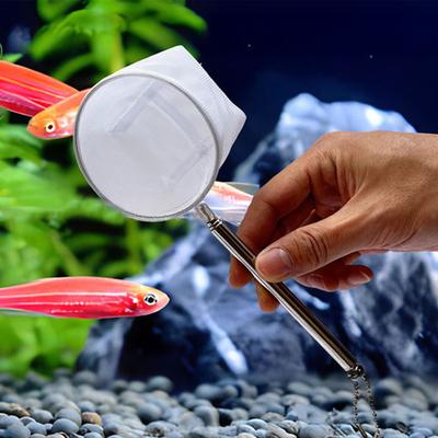 Fish Net Aquarium Cleaning Tool with Long Handle Fine Mesh Easy To Use Small Fish Shrimp Net Fish Tank Catching Net