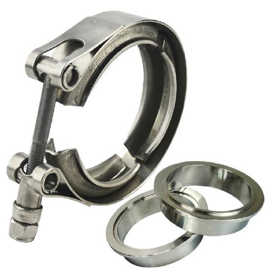 Morsetto di scarico a banda V 2 pollici 2,5 pollici 3 pollici 3,5 pollici 4 pollici 51 mm 63 mm 76 mm Flangia di scarico morsetto vband morsetto a banda V Morsetto per silenziatore a banda V