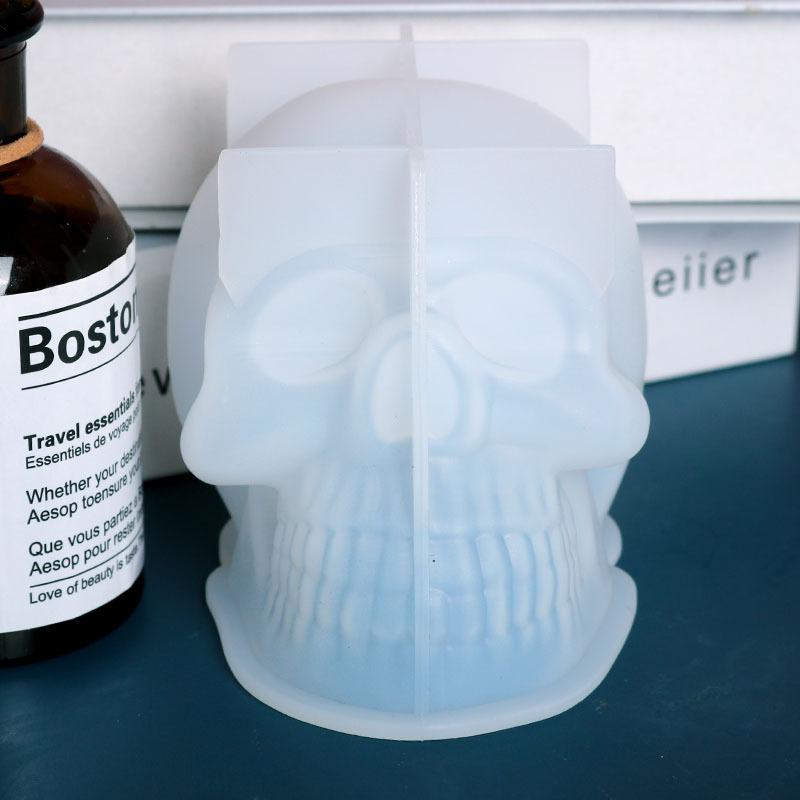 3D Skull Candle Silicone Mold DIY Halloween Decorative Candle Handmade Soap Plaster Epoxy Craft Casting Tools for Home Gifts