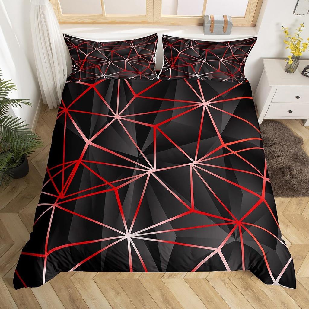 Comforter Geometric Triangle Geometry Patchwork Bedding Set Twin Geometry Art Stripes Diamond Comforter For Kids Boys