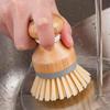 Dish Bamboo Scrub Brushes Pot Brush Round Mini Scrub Brush Natural Scrub Brush Wet Cleaning Scrubber for Wash Dishes Pots Pans