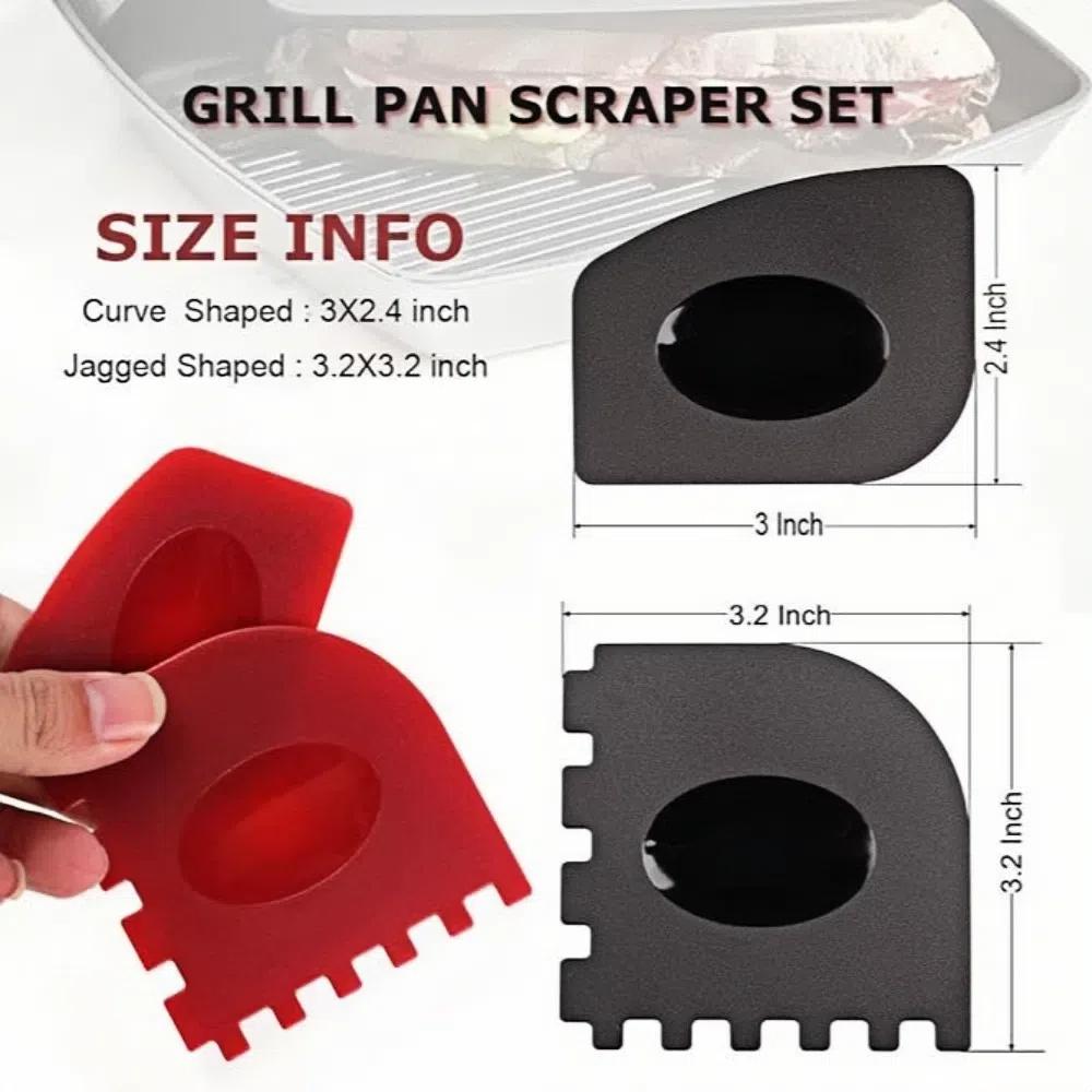 Hochwertiger gezahnter Grillpfannenschaber Silikon Küchenreinigung Gusseisenpfannen Reinigungsschaber Reinigungsblatt Eisentopf