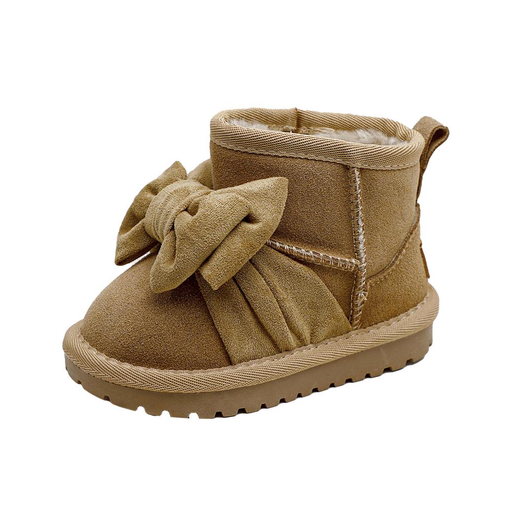 Winter Korean Style Warm Cotton Boots Cute Bow Cotton Shoes Plus Velvet Thick Snow Boots