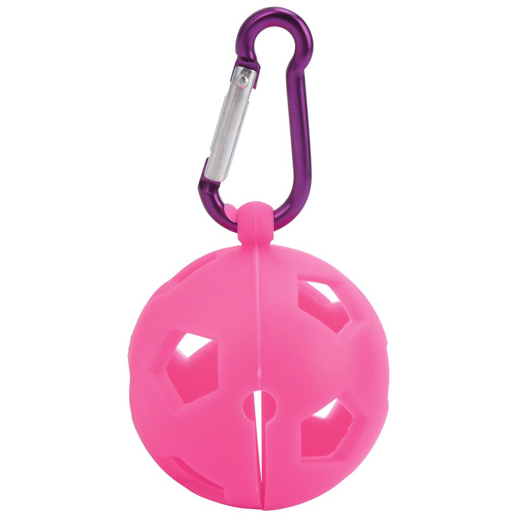 Golfball Schutzhülle Silikon Hülle Halter mit Schlüsselanhänger Golf Trainingszubehör Rosenrot