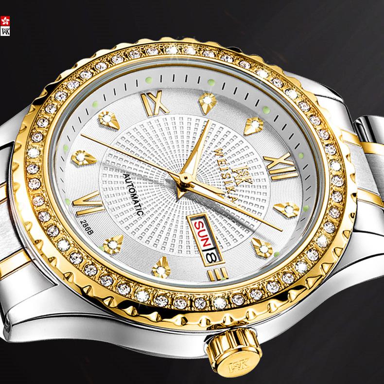 WEISIKAI 286B Männer Uhren Neue TOP Marke Luxus herren Uhr Mit Box Wasserdicht Leucht Kalender Automatische männer Mechanische Uhren