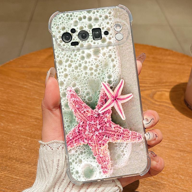 Octopus Starfish Pattern Case For Google Pixel 9 Pro XL 9A Shockproof TPU Silicone Clear Soft Cover