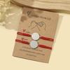 Noter Romantic 2Pcs Paired Couple Bracelet Handmade Braided Red String Braslet Stainless Steel Whale Tail Charm Love Braclet
