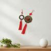 Čínské Feng Shui Bagua Zrcadlo Vzor Yin Yang Červený Třásně Znamení Zvěrokruhu Vyřezávané Pro Domácí Dekoraci Stěny Přináší Štěstí