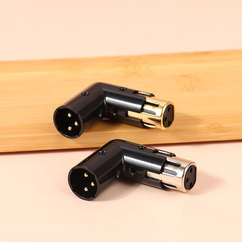1Pc Audio Adapter Plug Adjustable Male To Female Right Angle Xlr Connector Metal Adapter 3Pin Black (Xlr 90 Degree Adapter)