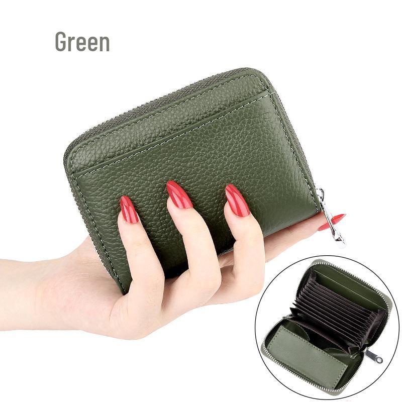 Japanese RFID Anti-Skimming Accordion Wallet: Large Capacity Genuine Leather Card Holder & Coin Purse
