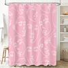 Rosa Duschvorhang mit weißen Strichzeichnungen von Gesichtern Dekorative Badewannenabdeckung für Badezimmerzubehör Einzigartiges modernes künstlerisches Design