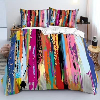 Color Splatter Pattern 3D Printed Duvet Cover Set Fashion Abstract Art Luxury Style Quilt Cover Set Soft Comfortable Bedding Set