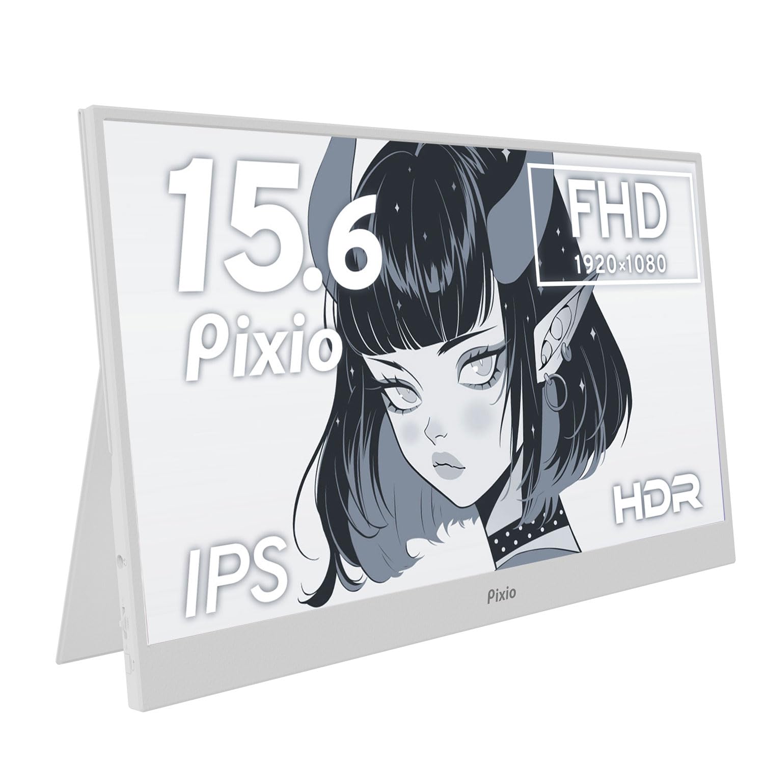 

Pixio Portable Monitor White PX160 Wave White inch 60Hz FHD IPS Pixio Mobile Monitor Display 15.6 білий