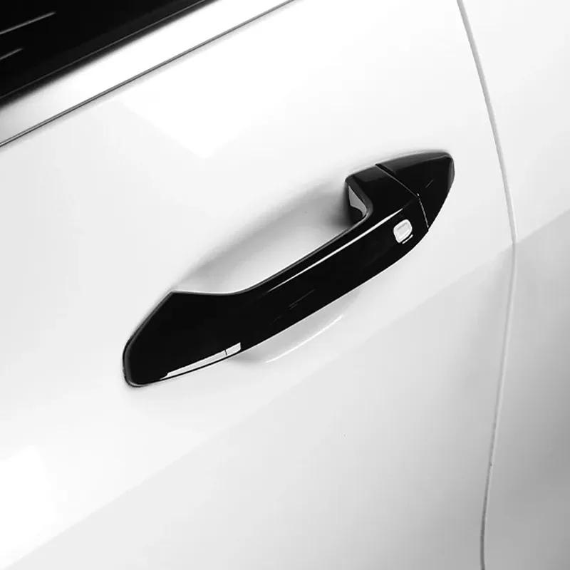For Kia Sportage NQ5 -2026 Button Style Touch Style Exterior Door Handle Cover Carbon Fiber Bright Black Trim