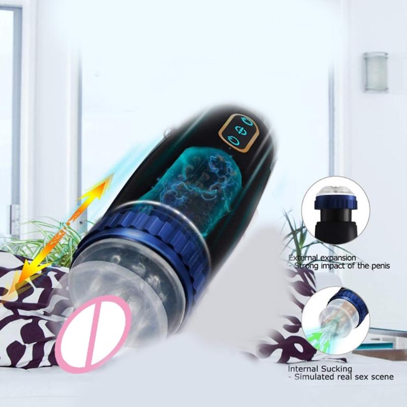 20RD Male Masturbator Electric Automatic with Sucking Retractable Mode Realistic Clirtoral Oral Masturbator Sex Toy