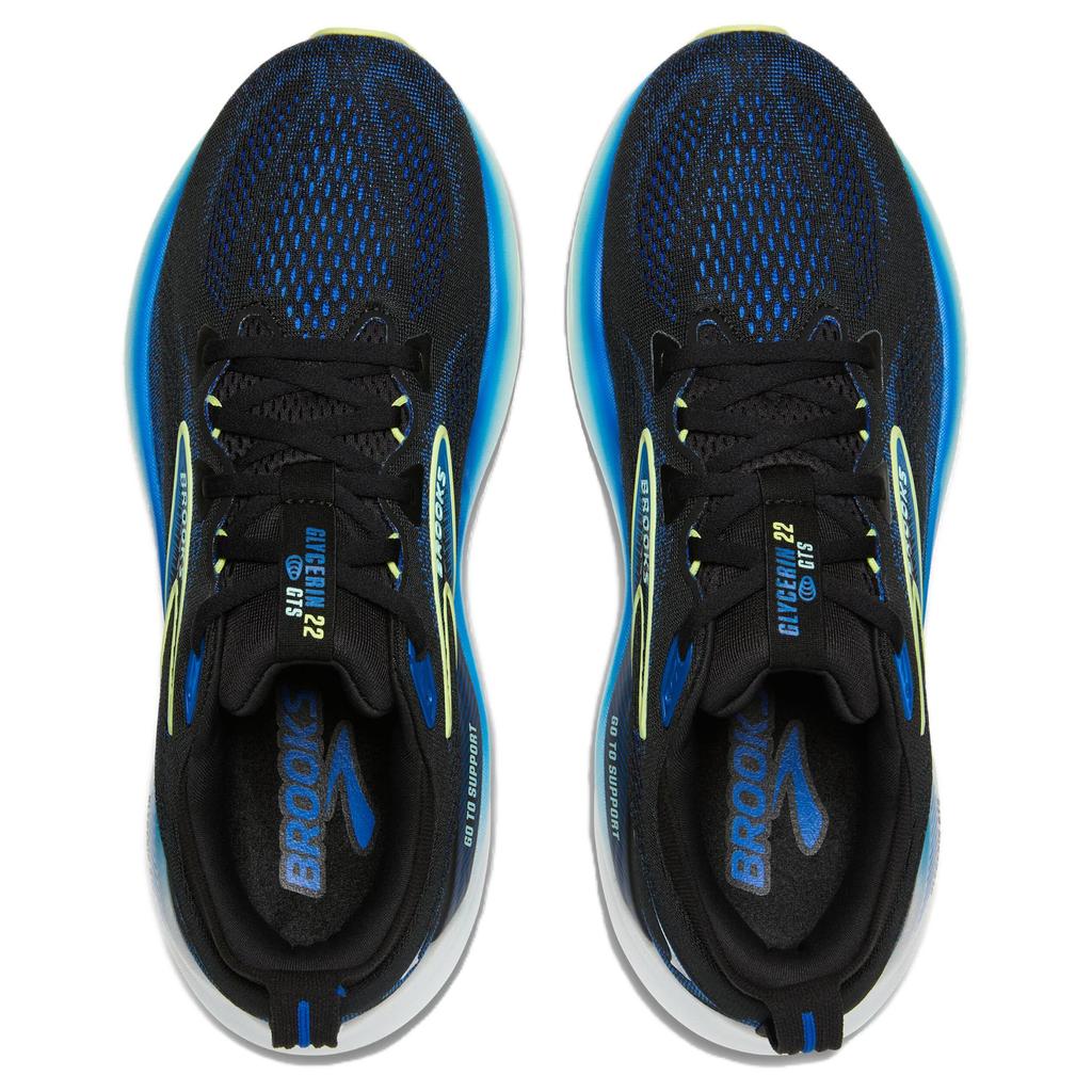 Brooks Glycerin GTS 22 Black Cobalt Men Sneakers Neo-Yellow 110446-1D-002