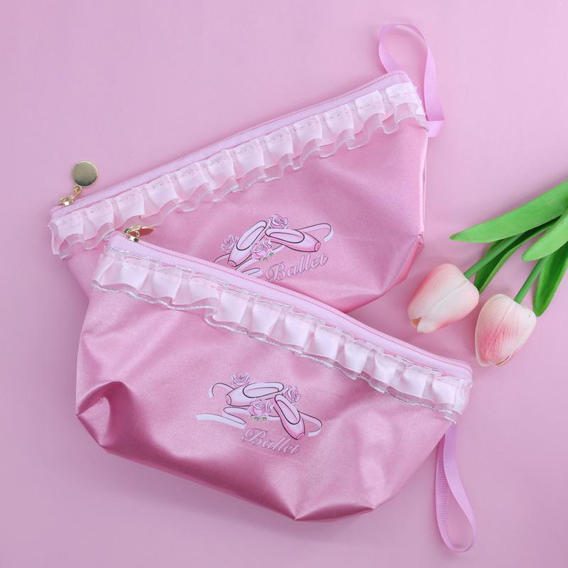 13*24.5CM Lace Dance Shoes Storage Bag Children's Waterproof Satin Stationery Organizer Pouch Dance Shoes Storage Bag