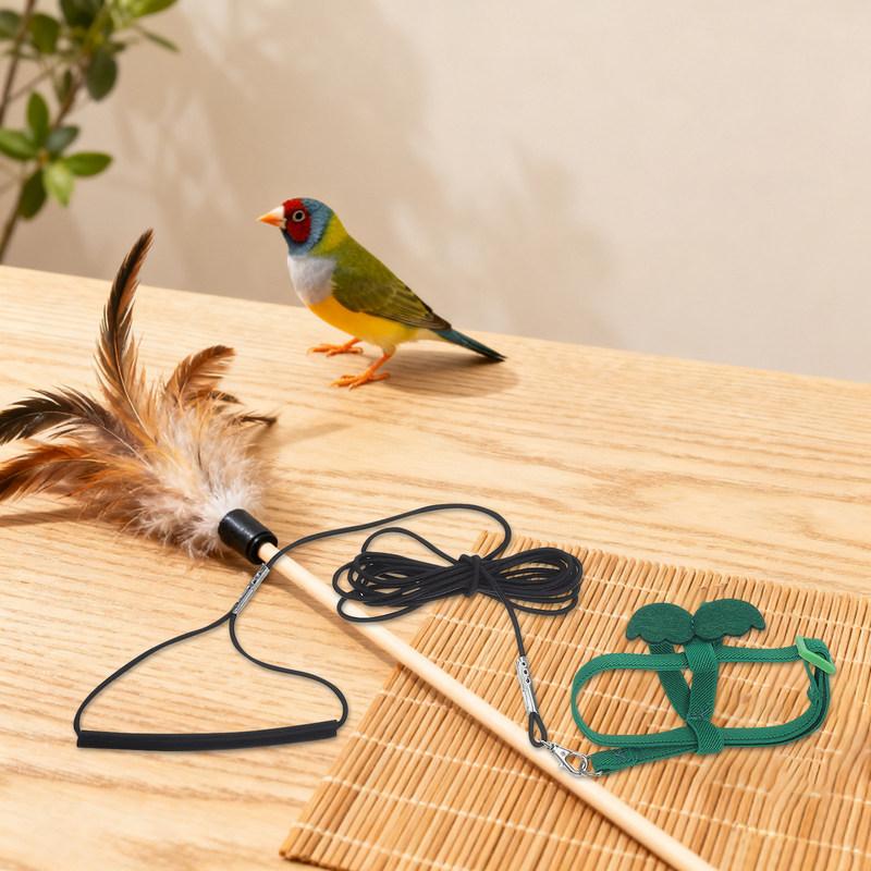 Parrot Flight Rope Harness Adjustable Cute Wing Style Outdoor Training Safety Escape Prevention Bird Harness for Keck Mini Macaw
