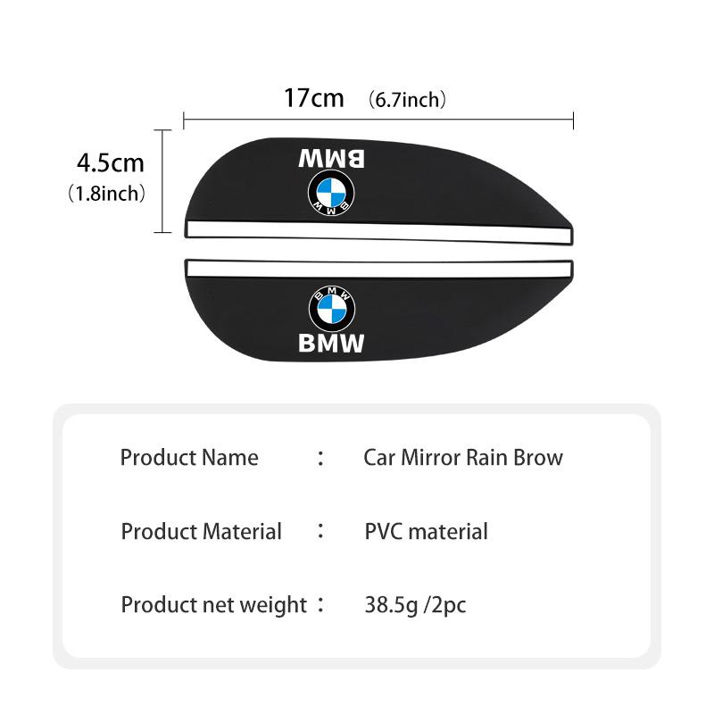 Sfqjm4 2pcs Car Rearview Mirror Rain Eyebrow Stickers Cover Protector For BMW M 1 3 4 5 6 7 Series M3 M6 F01 F02E34 E36 E70 F10 X6 X1